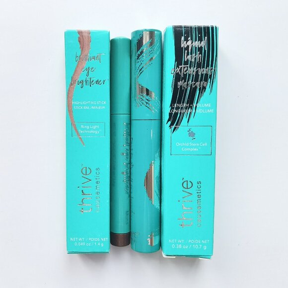 2Packs:Thrive Causemetics Brilliant Highlighting Stick Eye Brightener + Mascara - Picture 1 of 3